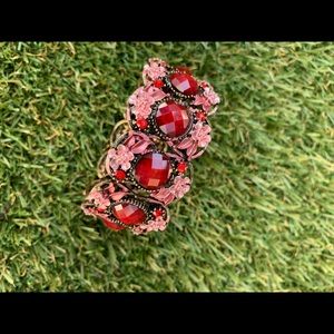 Women bracelet red crystal flower bracelet